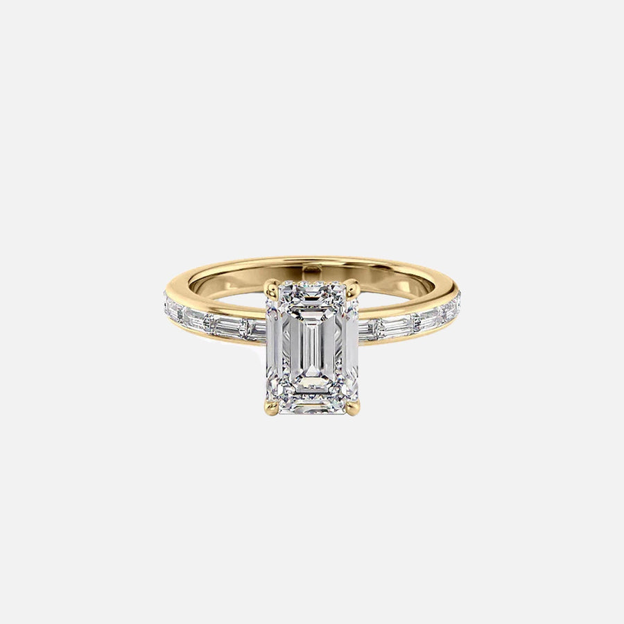 The Jennifer Emerald Lab Diamond Ring 14k Yellow Gold 001
