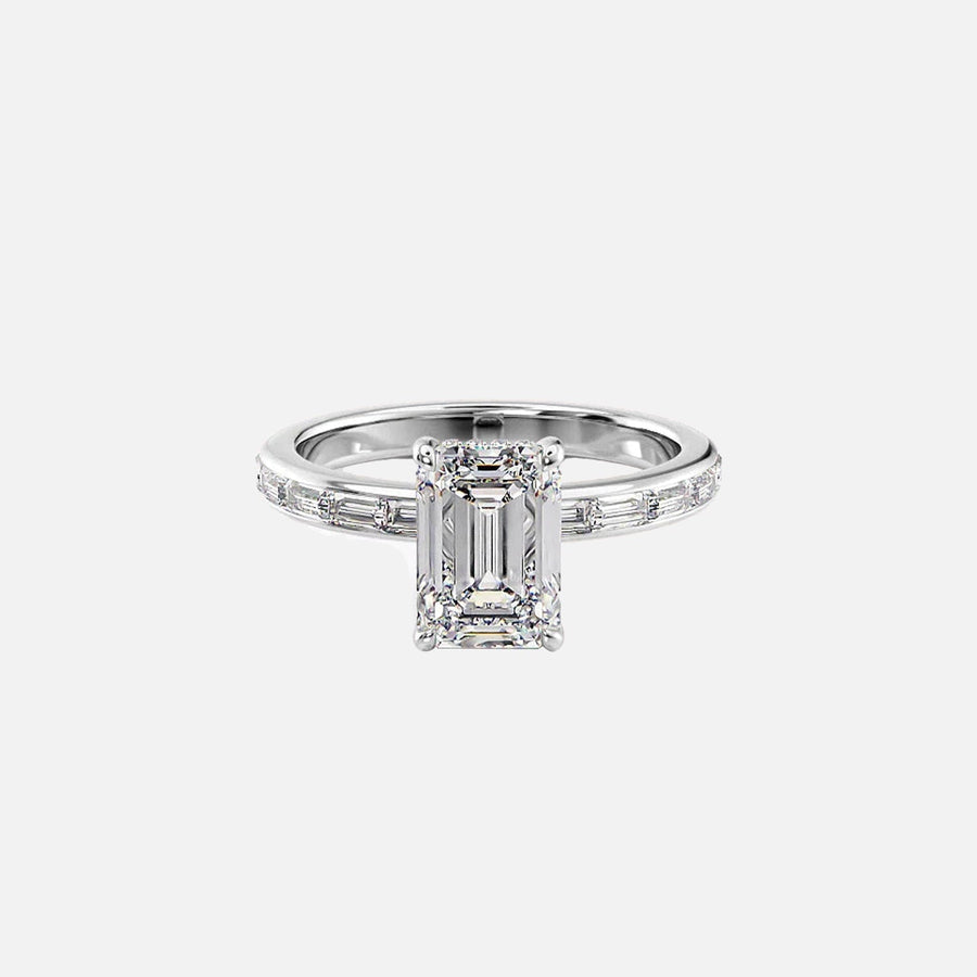  The Jennifer Emerald Lab Diamond Ring 18k White Gold 001