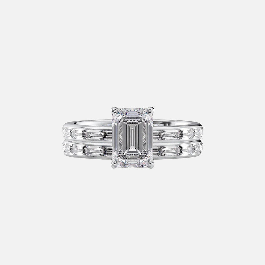  The Jennifer Emerald Lab Diamond Ring 18k White Gold 003