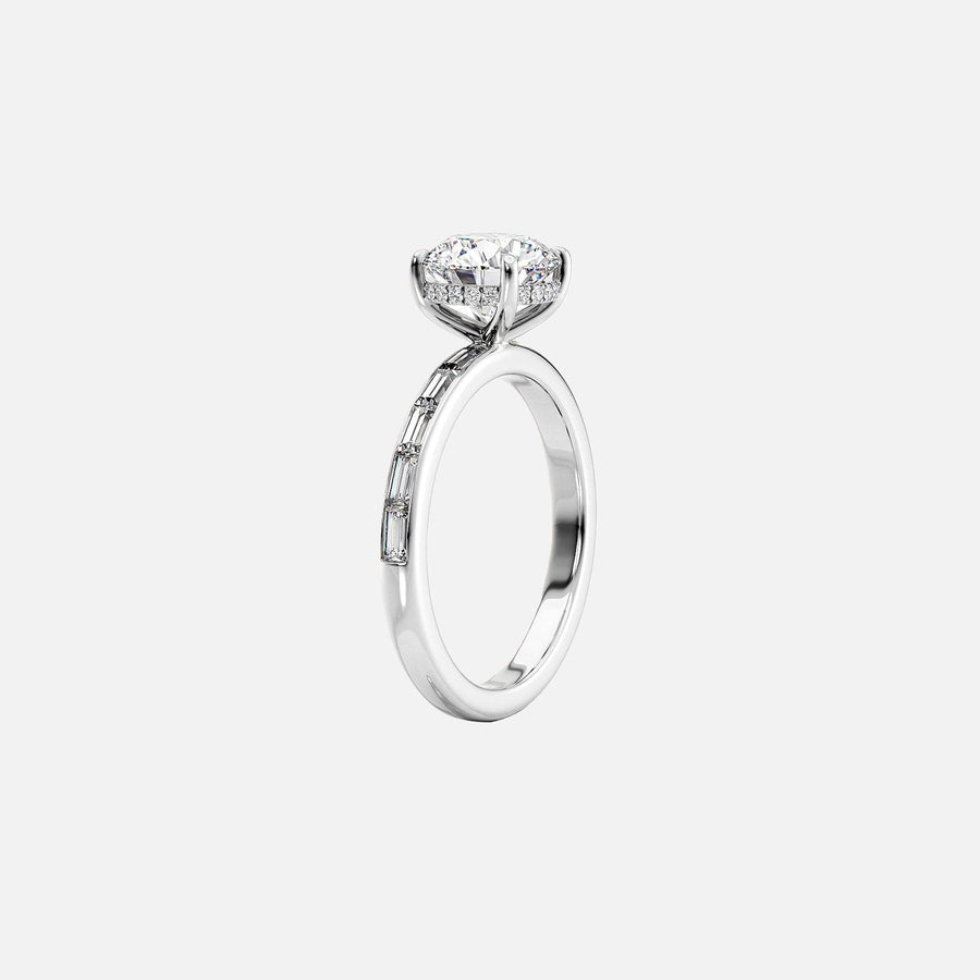 The Jennifer Emerald Moissanite Ring 14k White Gold 002