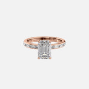  The Jennifer Emerald Moissanite Ring 18k Rose Gold 001