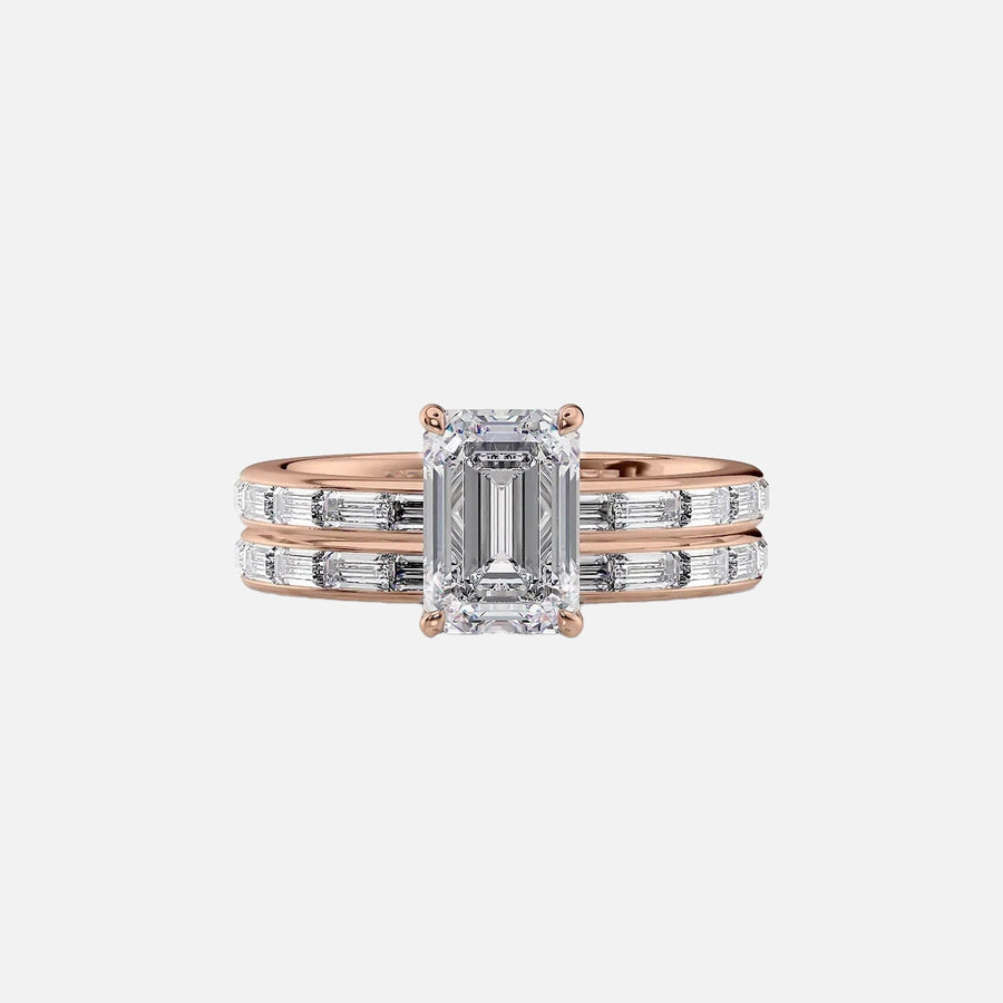  The Jennifer Emerald Moissanite Ring 18k Rose Gold 003