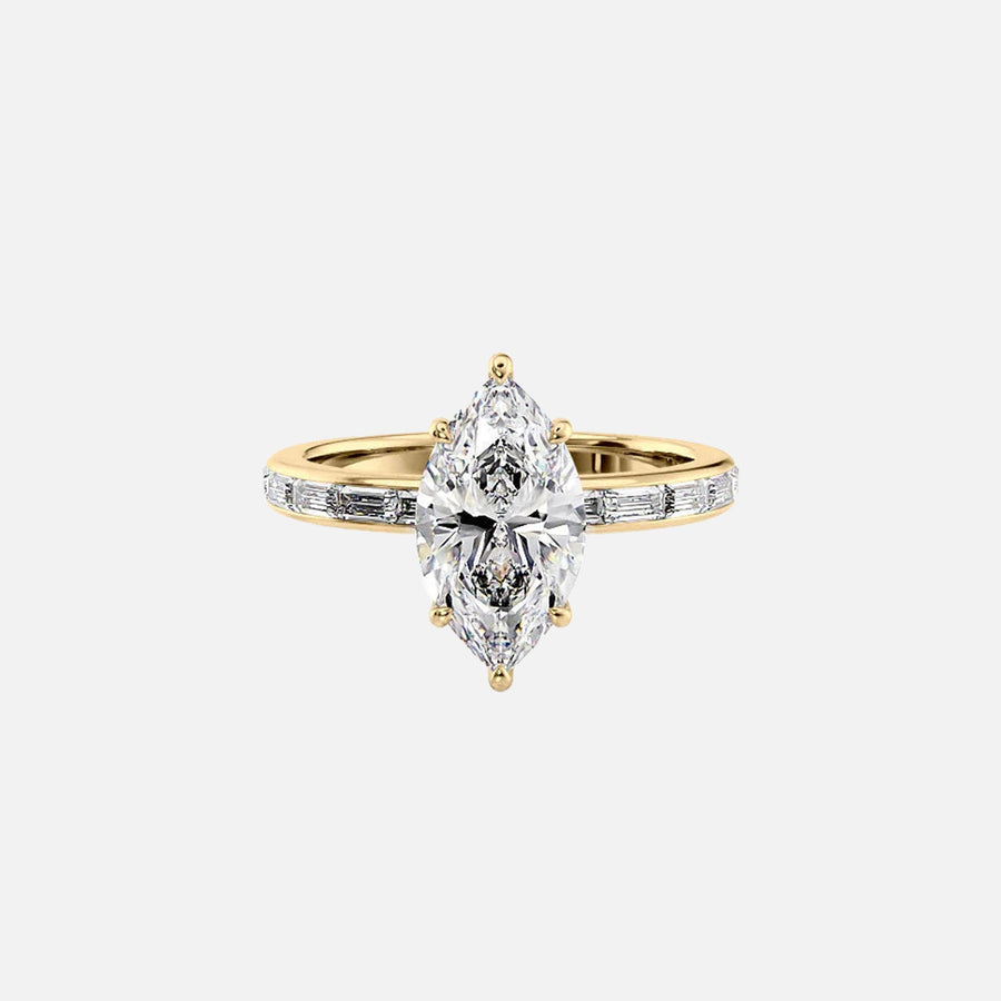 The Jennifer Marquise Moissanite Ring 14k Yellow Gold 001