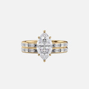  The Jennifer Marquise Moissanite Ring 14k Yellow Gold 003