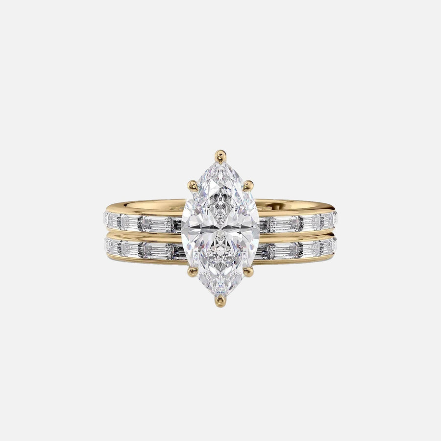  The Jennifer Marquise Moissanite Ring 14k Yellow Gold 003
