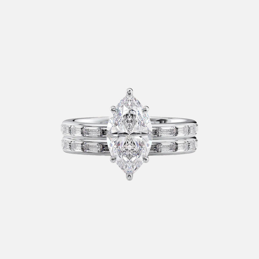  The Jennifer Marquise Moissanite Ring 18k White Gold 003