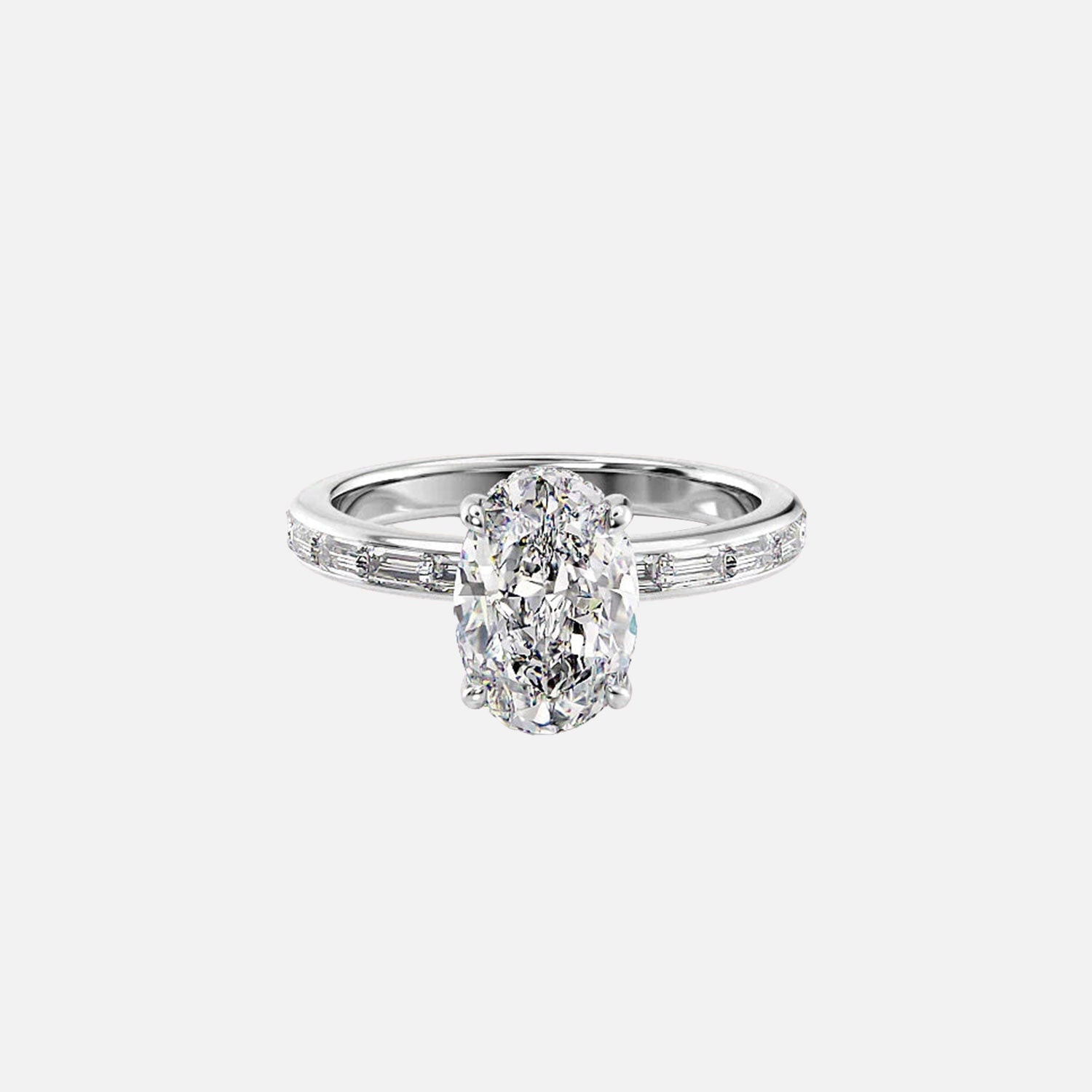  The Jennifer Oval Moissanite Ring 14k White Gold 001