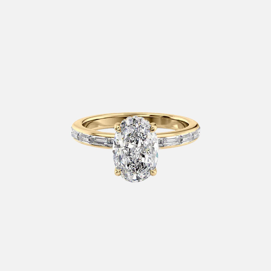 The Jennifer Oval Moissanite Ring 14k Yellow Gold 001