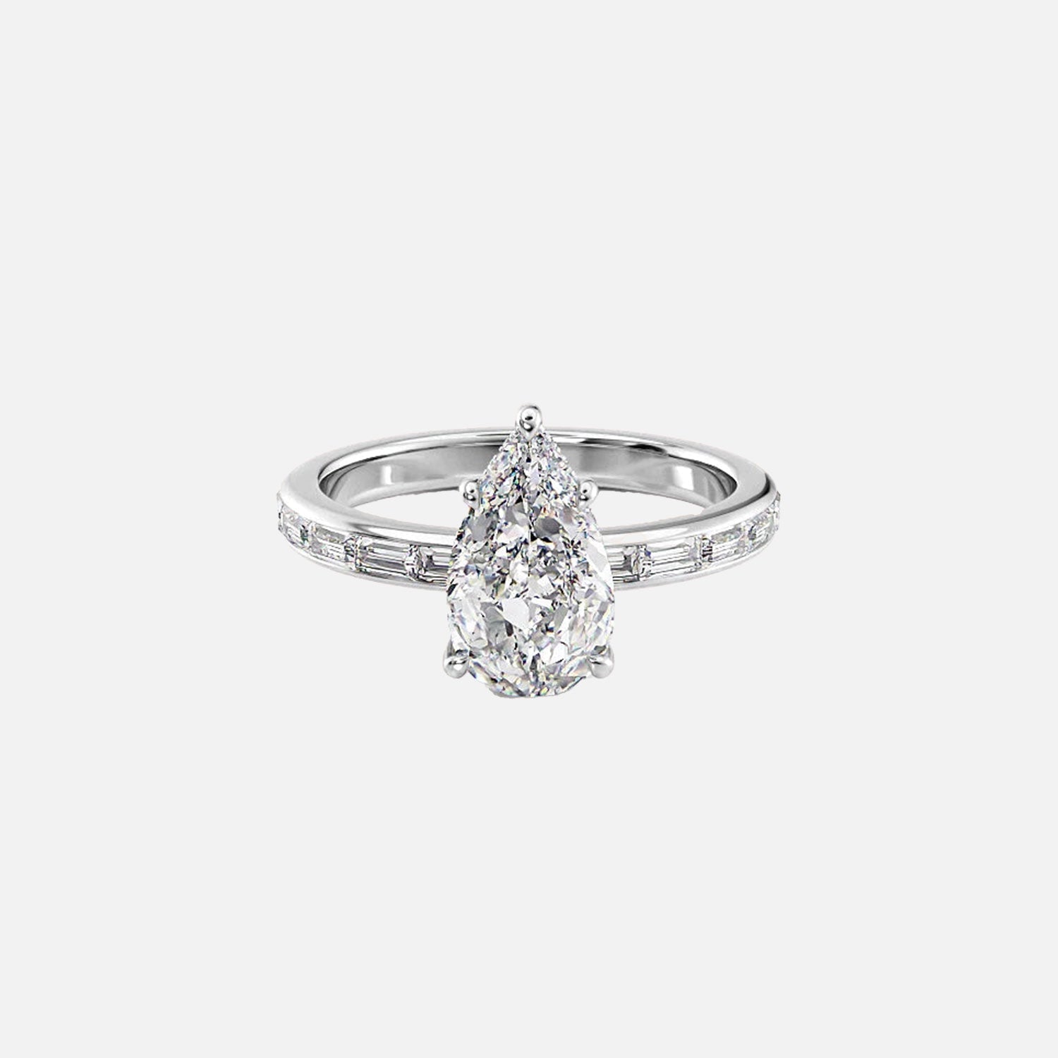  The Jennifer Pear Lab Diamond Ring 14k White Gold 001