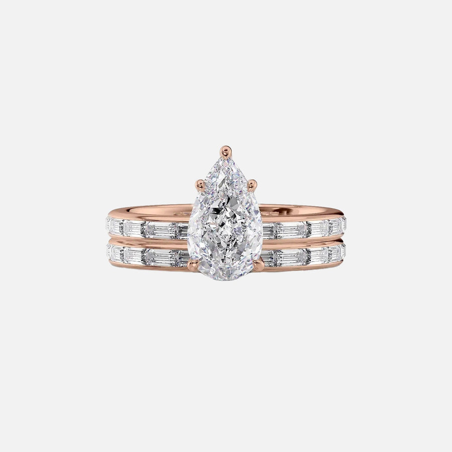  The Jennifer Pear Moissanite Ring 14k Rose Gold 003