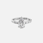  The Jennifer Pear Moissanite Ring 14k White Gold 001