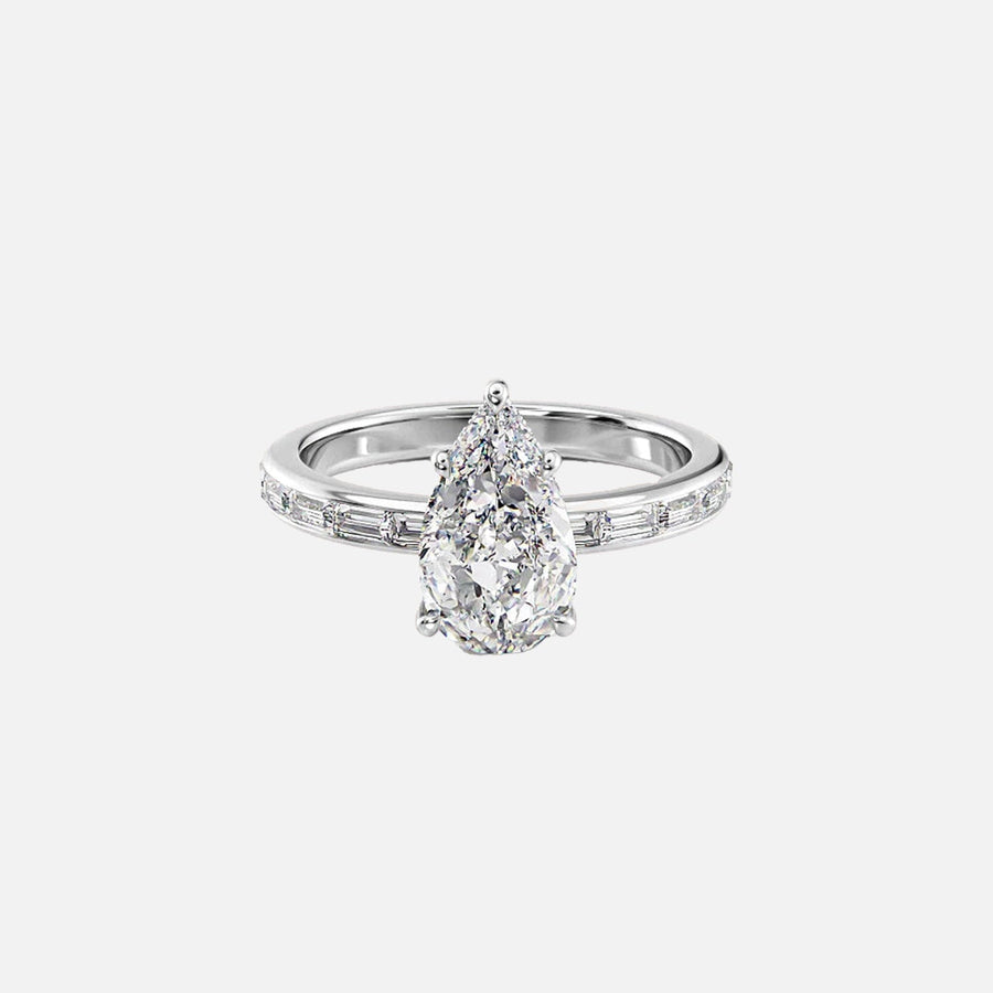  The Jennifer Pear Moissanite Ring 14k White Gold 001