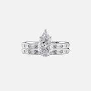  The Jennifer Pear Moissanite Ring 18k White Gold 003