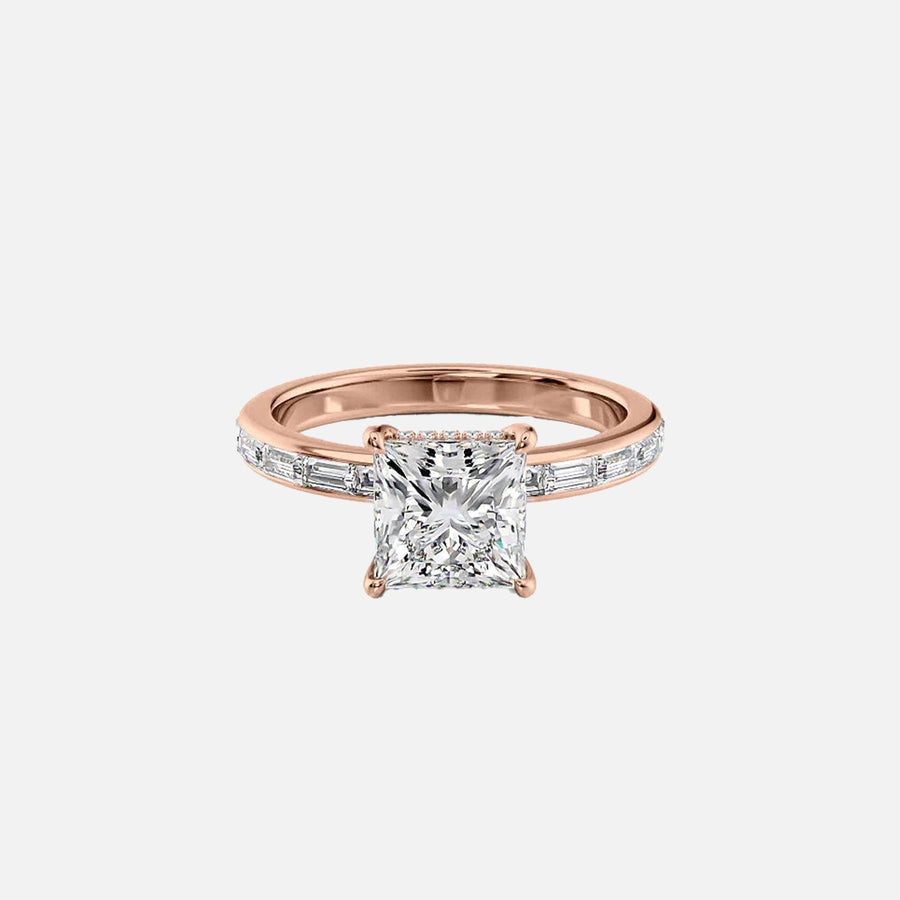  The Jennifer Princess Lab Diamond Ring 14k Rose Gold 001