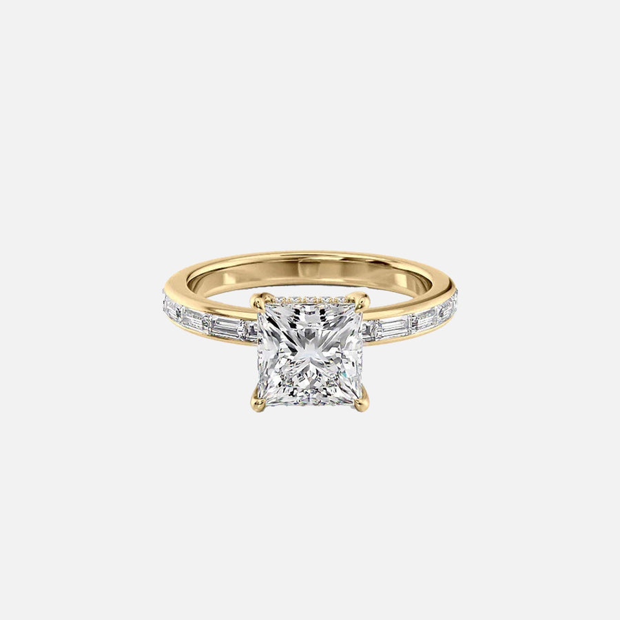 The Jennifer Princess Lab Diamond Ring 14k Yellow Gold 001