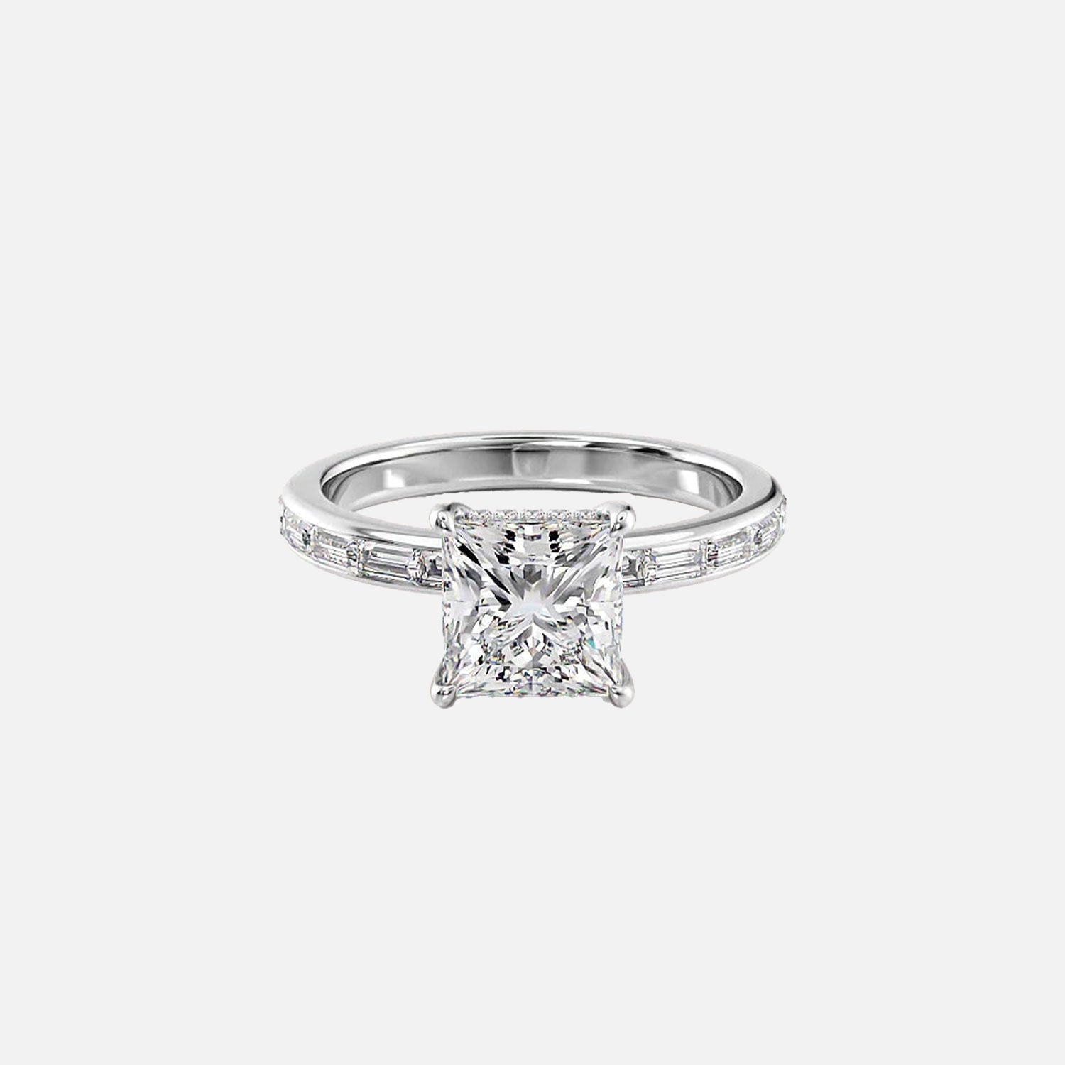  The Jennifer Princess Moissanite Ring 14k White Gold 001
