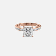  The Jennifer Princess Moissanite Ring 18k Rose Gold 001