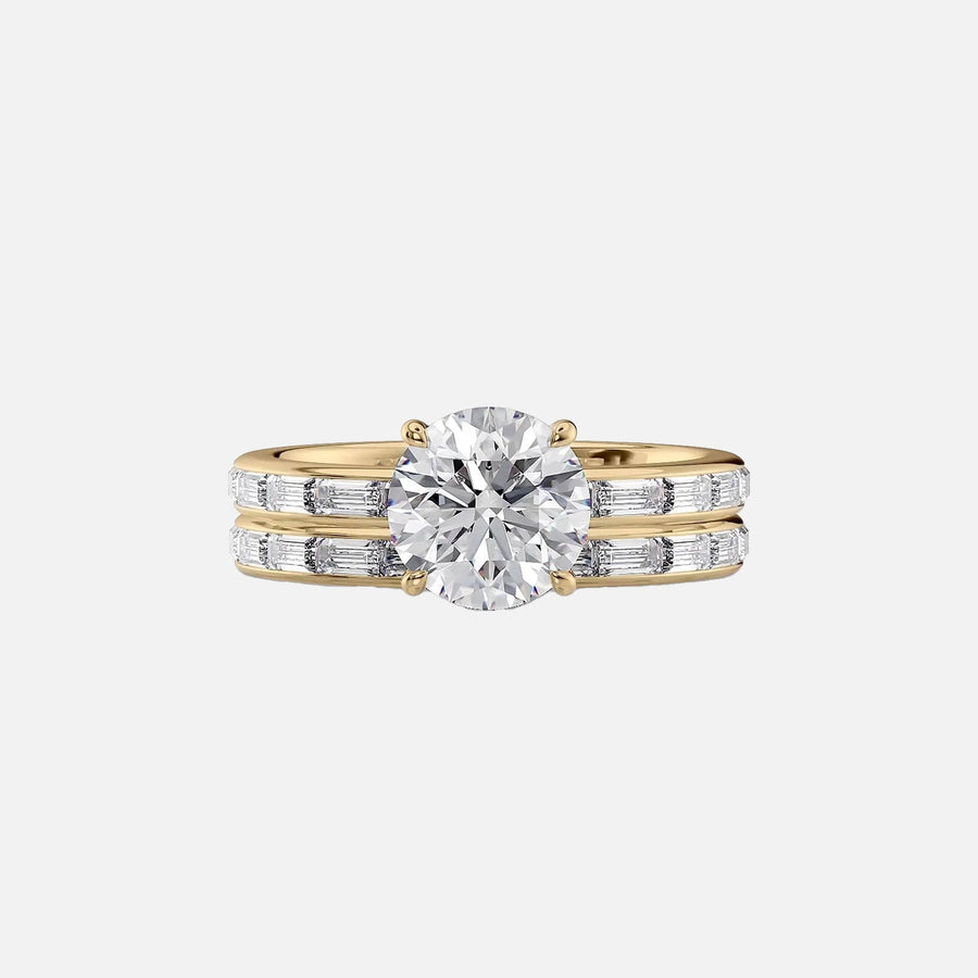  The Jennifer Round Moissanite Ring 14k Yellow Gold 003