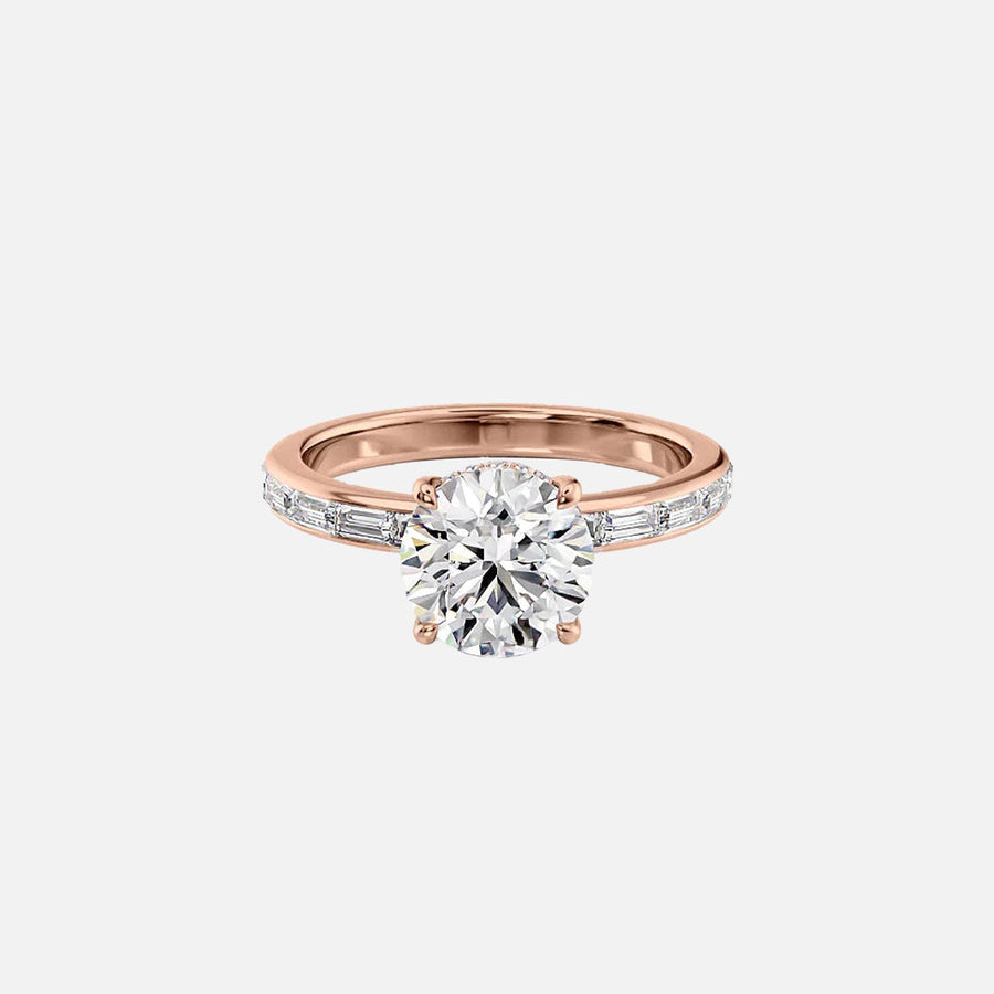  The Jennifer Round Moissanite Ring 18k Rose Gold 001