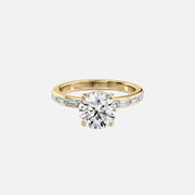  The Jennifer Round Moissanite Ring 18k Yellow Gold 001