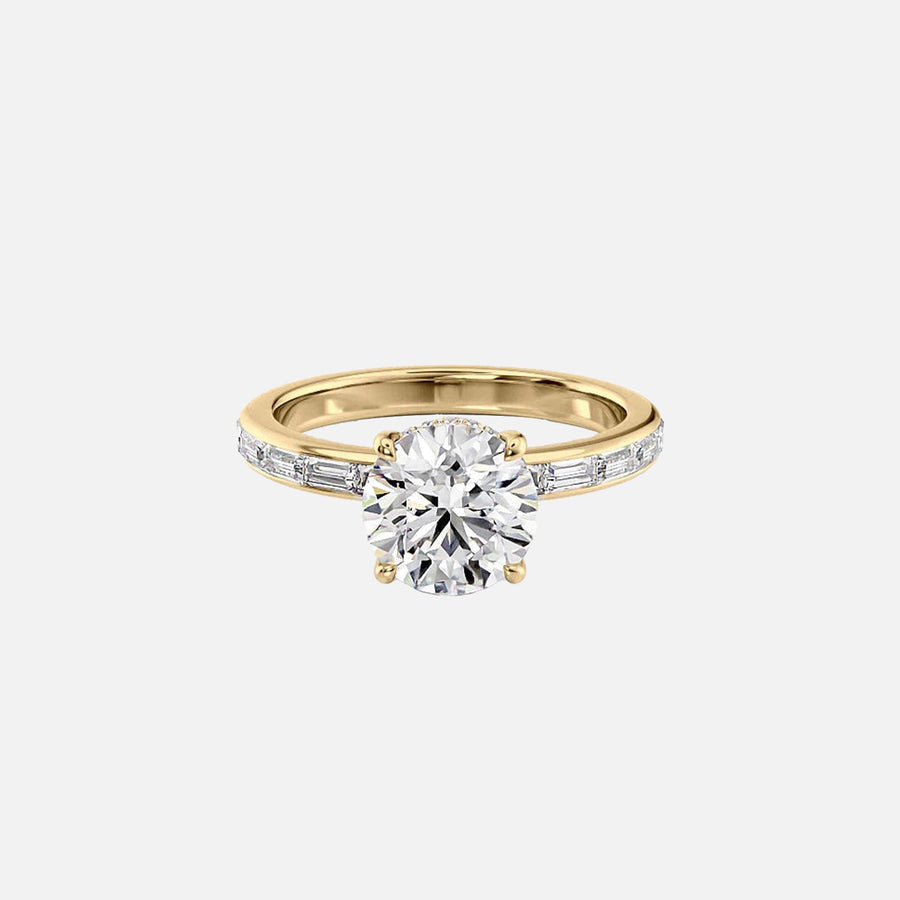  The Jennifer Round Moissanite Ring 18k Yellow Gold 001