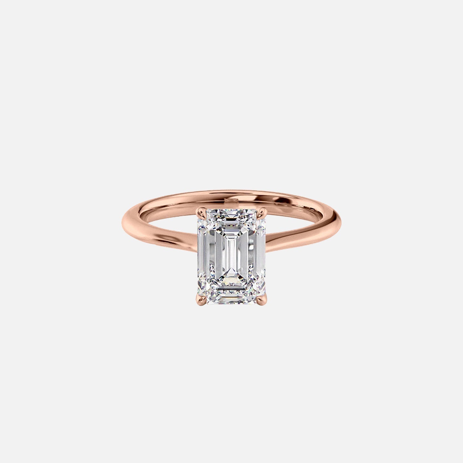  The Katelyn Emerald Lab Diamond Ring 14k Rose Gold 001