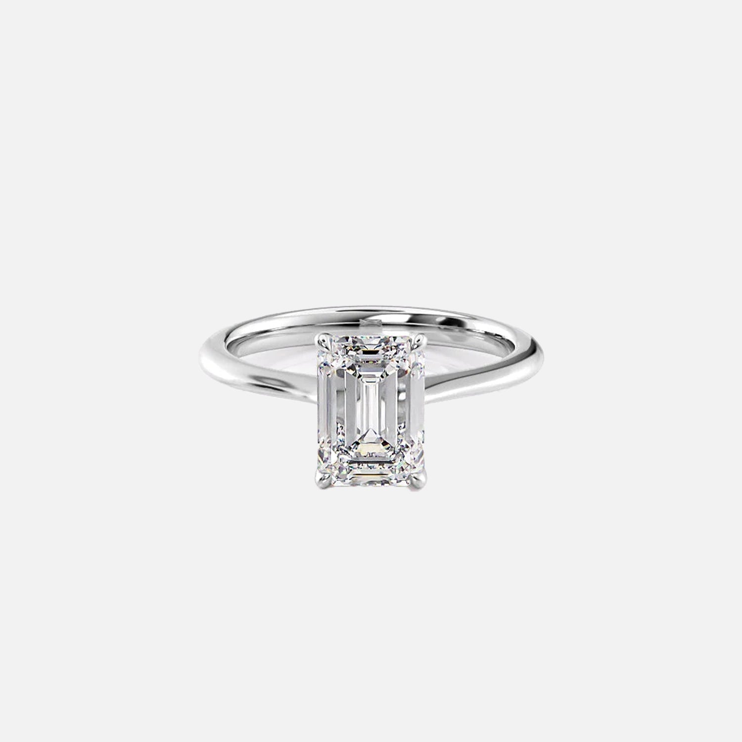 The Katelyn Emerald Lab Diamond Ring 14k White Gold 001