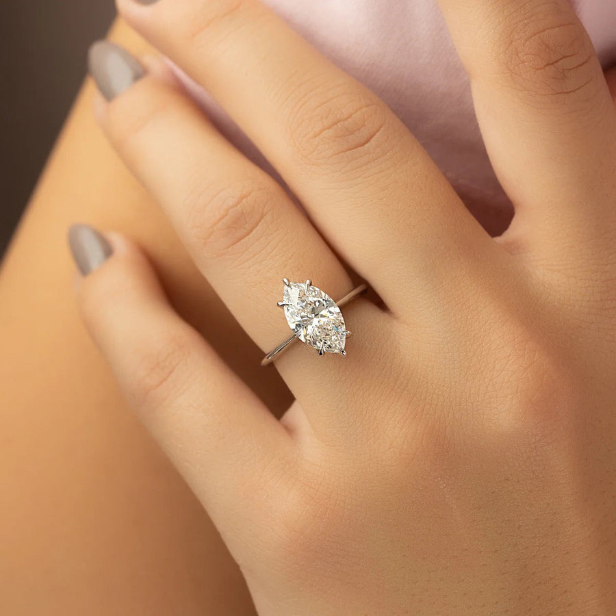  The Katelyn Marquise Lab Diamond Ring 14k White Gold 003