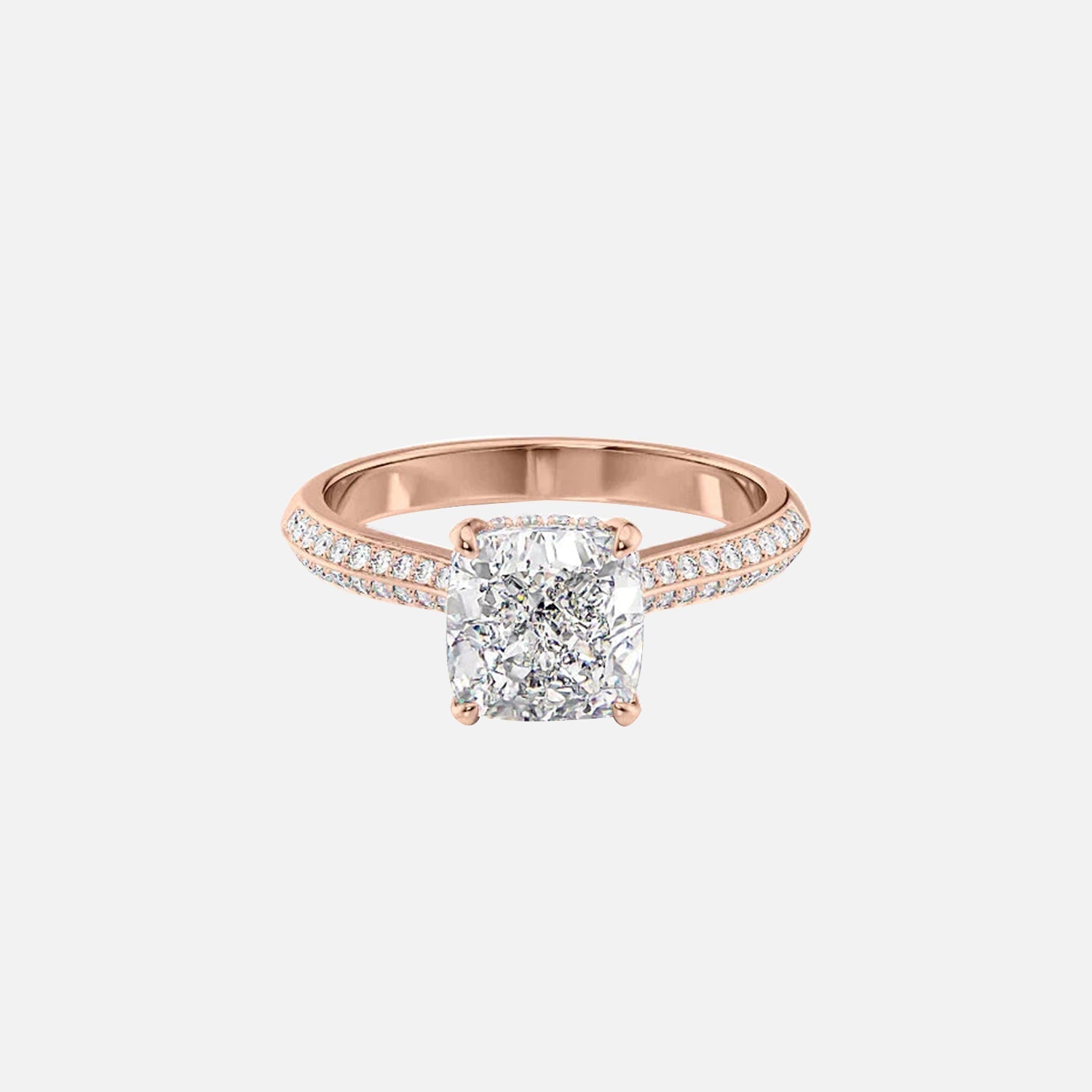  The Kayla Cushion Moissanite Ring 14k Rose Gold 001