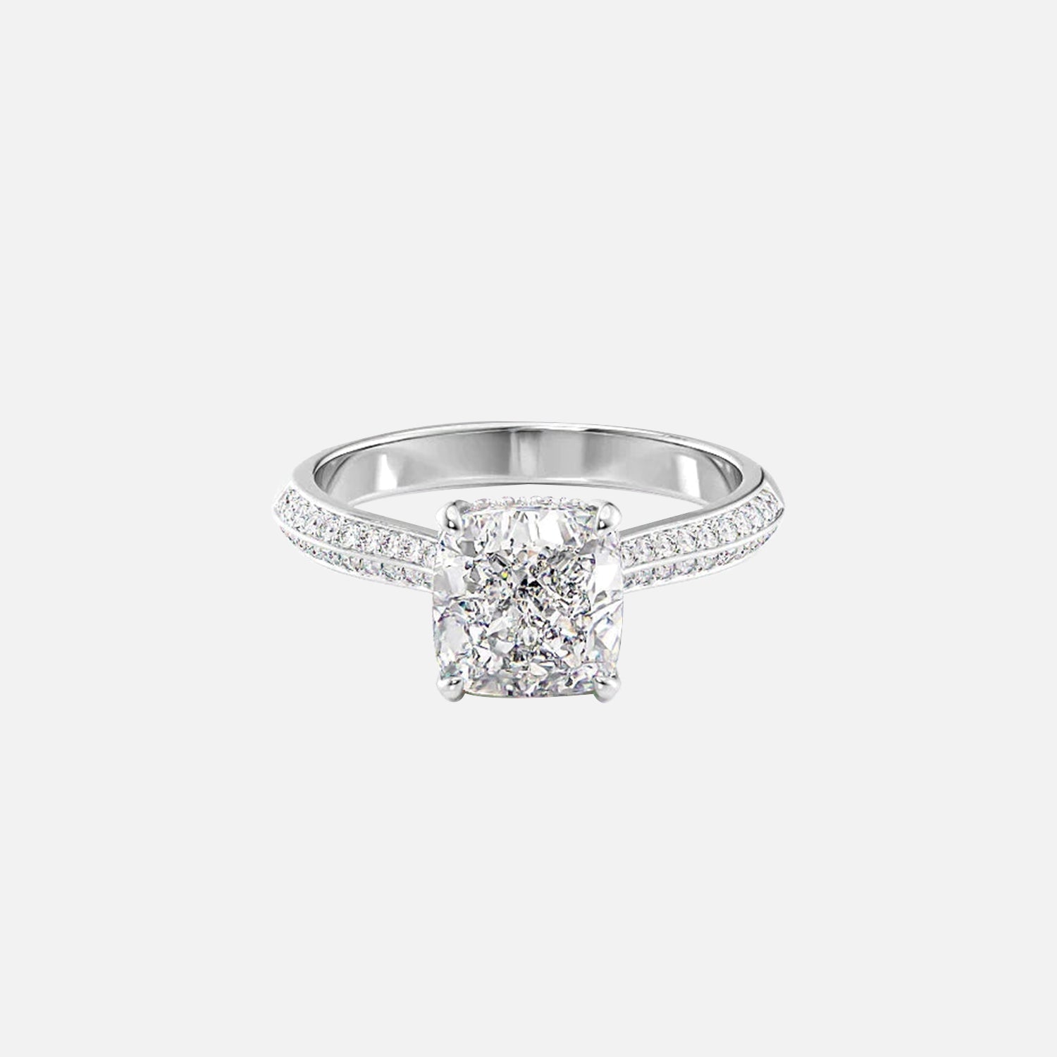  The Kayla Cushion Moissanite Ring 14k White Gold 001