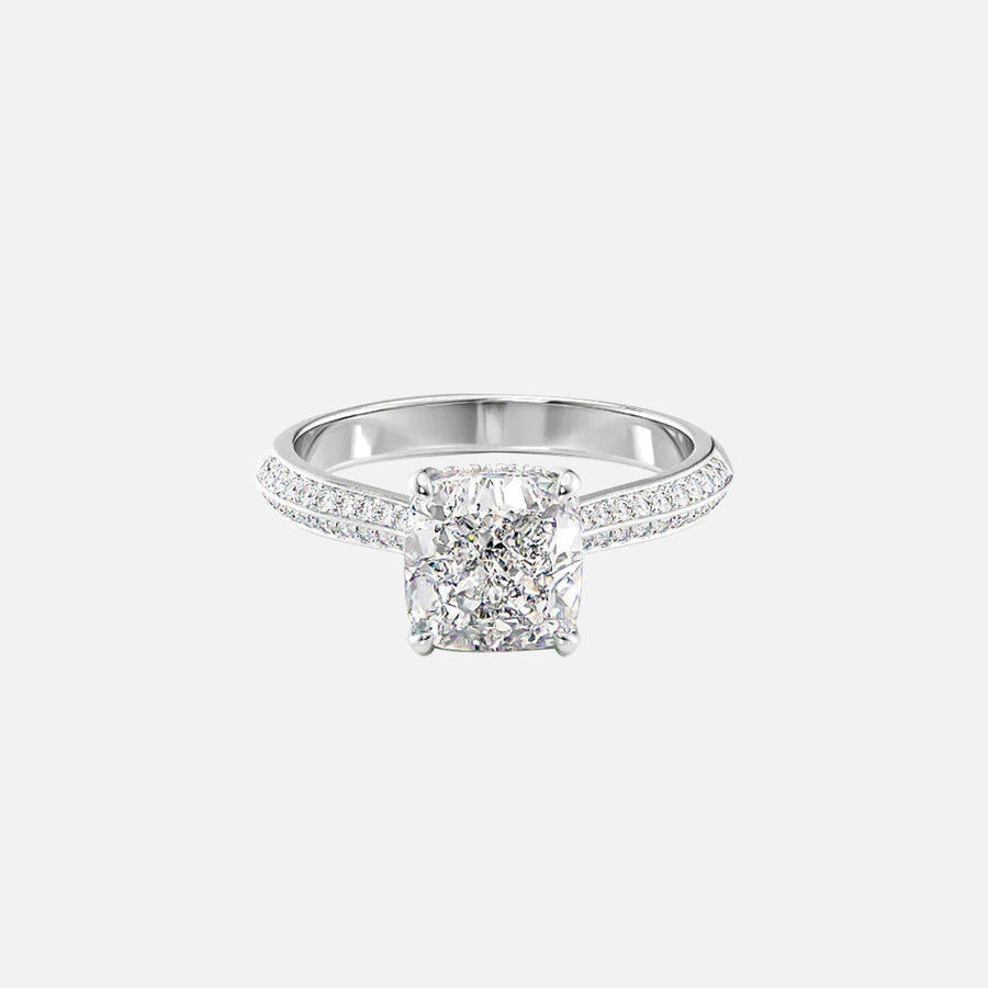  The Kayla Cushion Moissanite Ring 14k White Gold 001