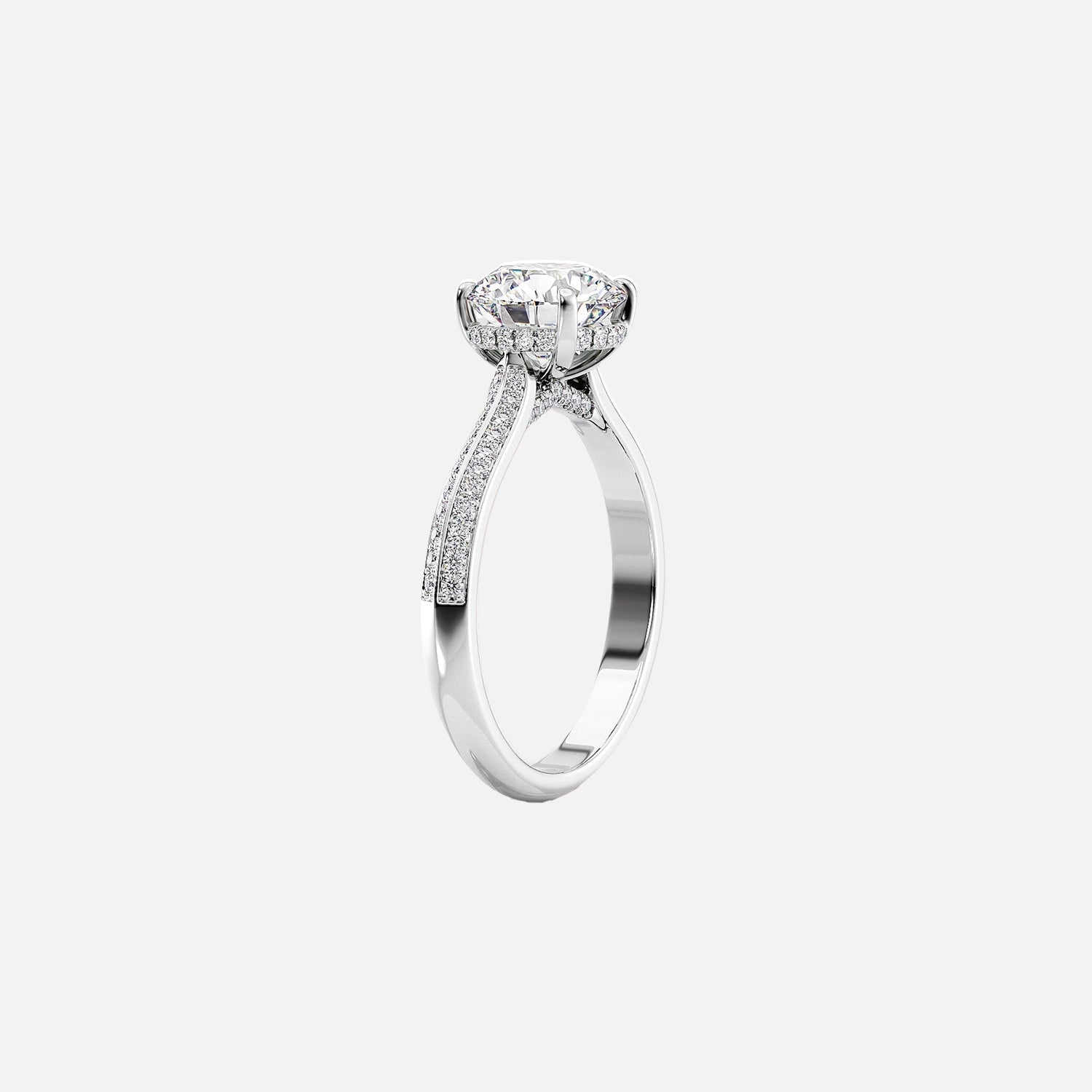  The Kayla Cushion Moissanite Ring 14k White Gold 002