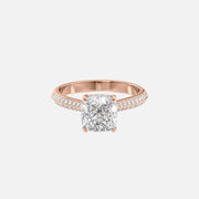  The Kayla Cushion Moissanite Ring 18k Rose Gold 001