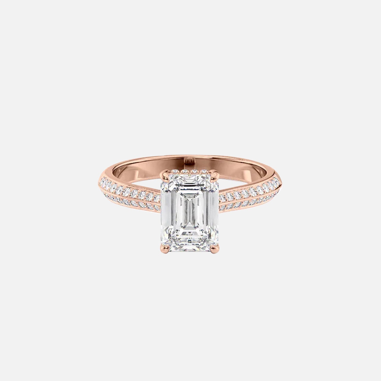  The Kayla Emerald Lab Diamond Ring 14k Rose Gold 001