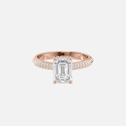  The Kayla Emerald Lab Diamond Ring 14k Rose Gold 001