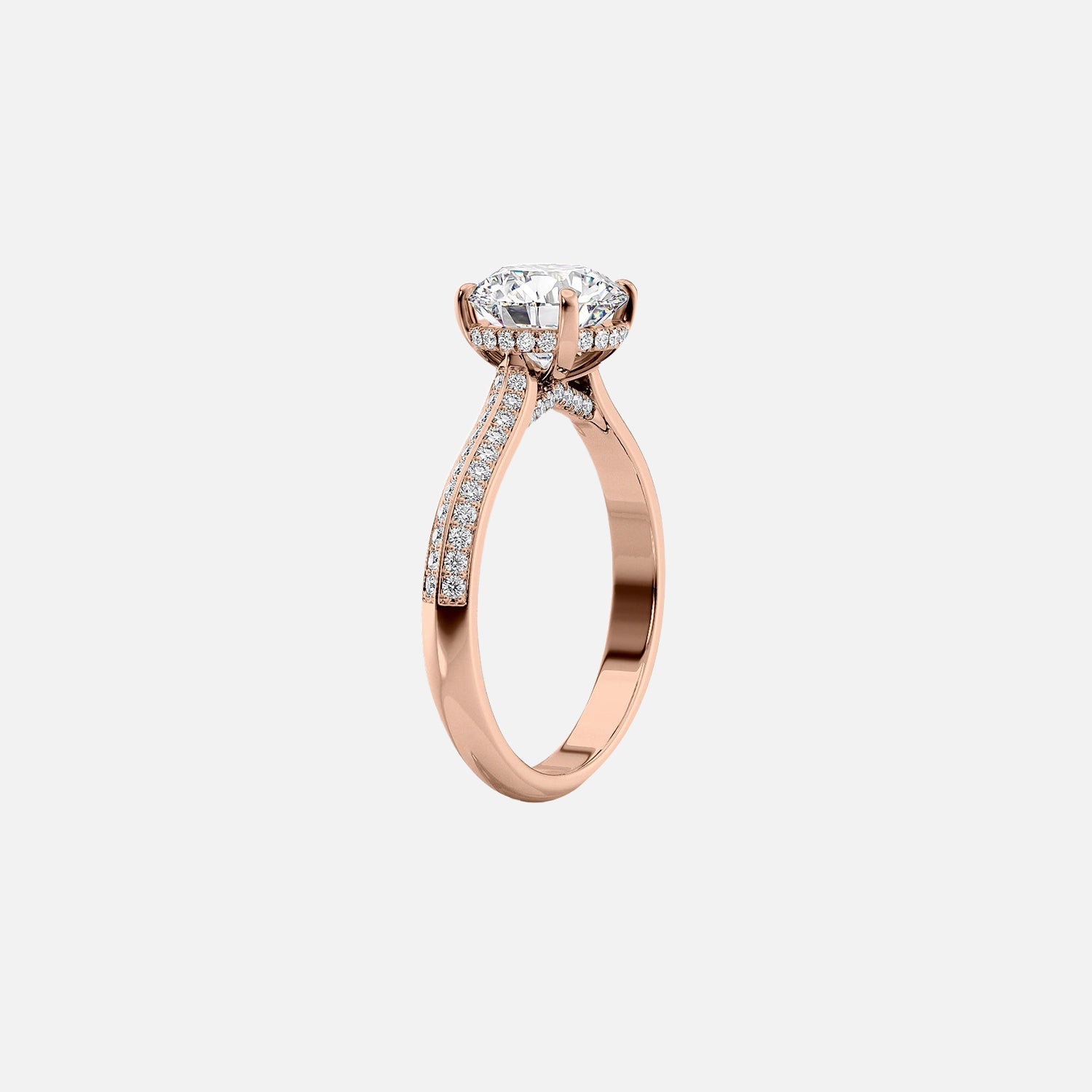  The Kayla Emerald Lab Diamond Ring 14k Rose Gold 002