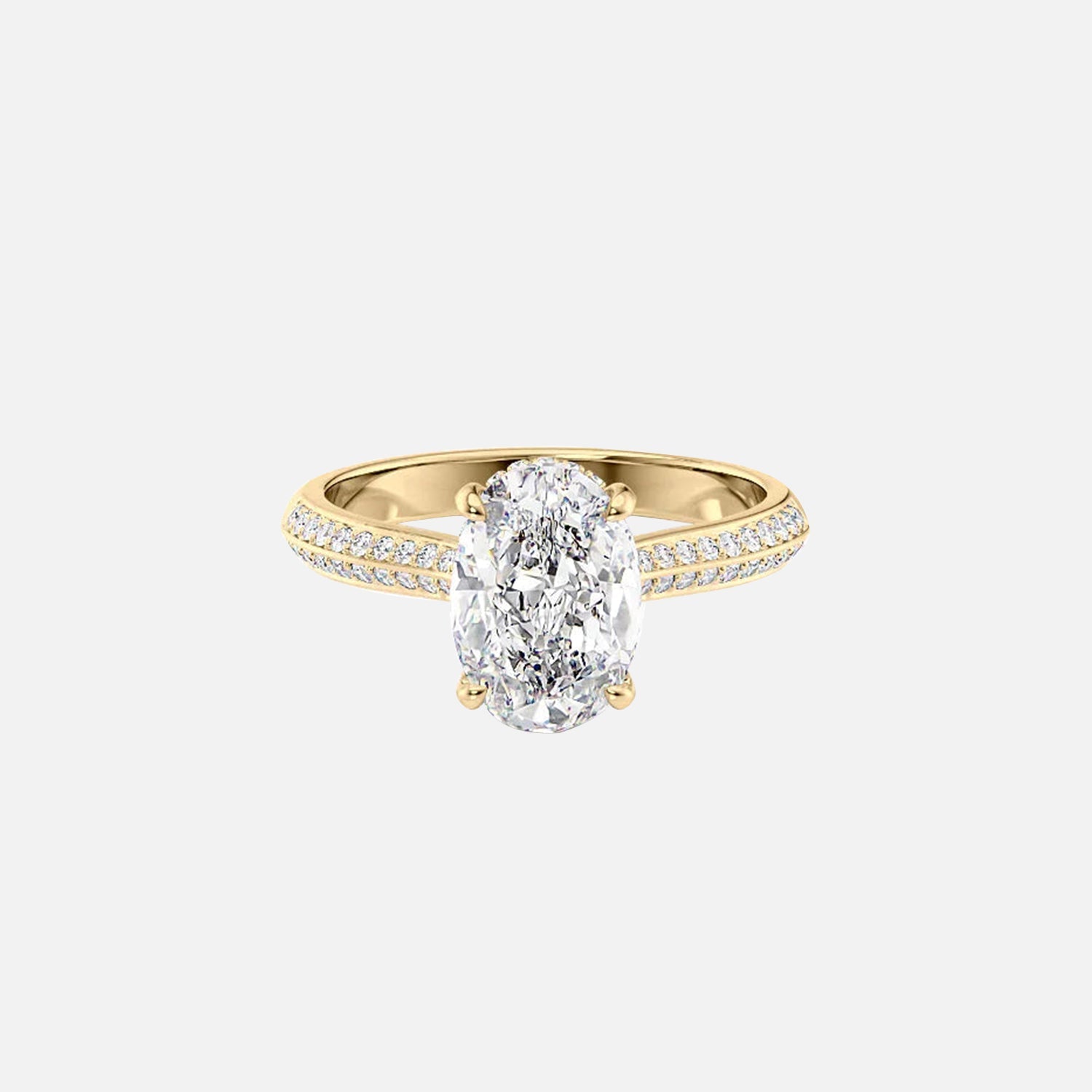 The Kayla Oval Moissanite Ring 14k Yellow Gold 001