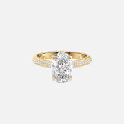 The Kayla Oval Moissanite Ring 14k Yellow Gold 001