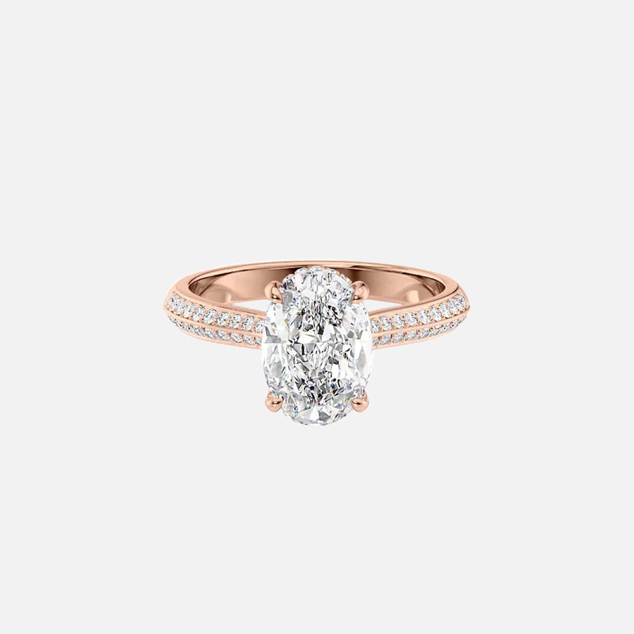  The Kayla Oval Moissanite Ring 18k Rose Gold 001