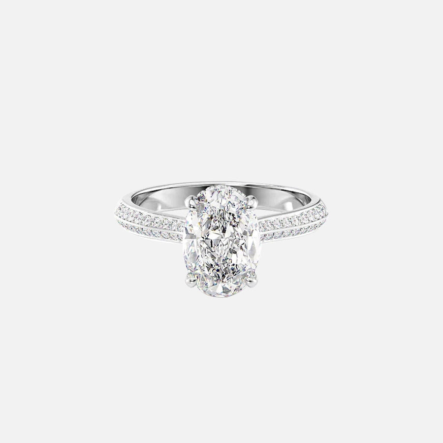  The Kayla Oval Moissanite Ring 18k White Gold 001