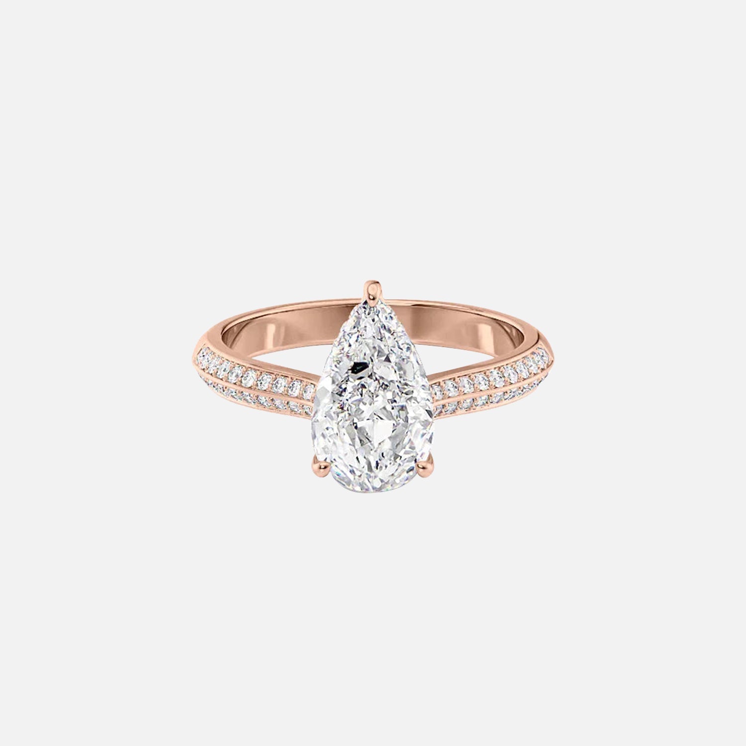  The Kayla Pear Lab Diamond Ring 14k Rose Gold 001