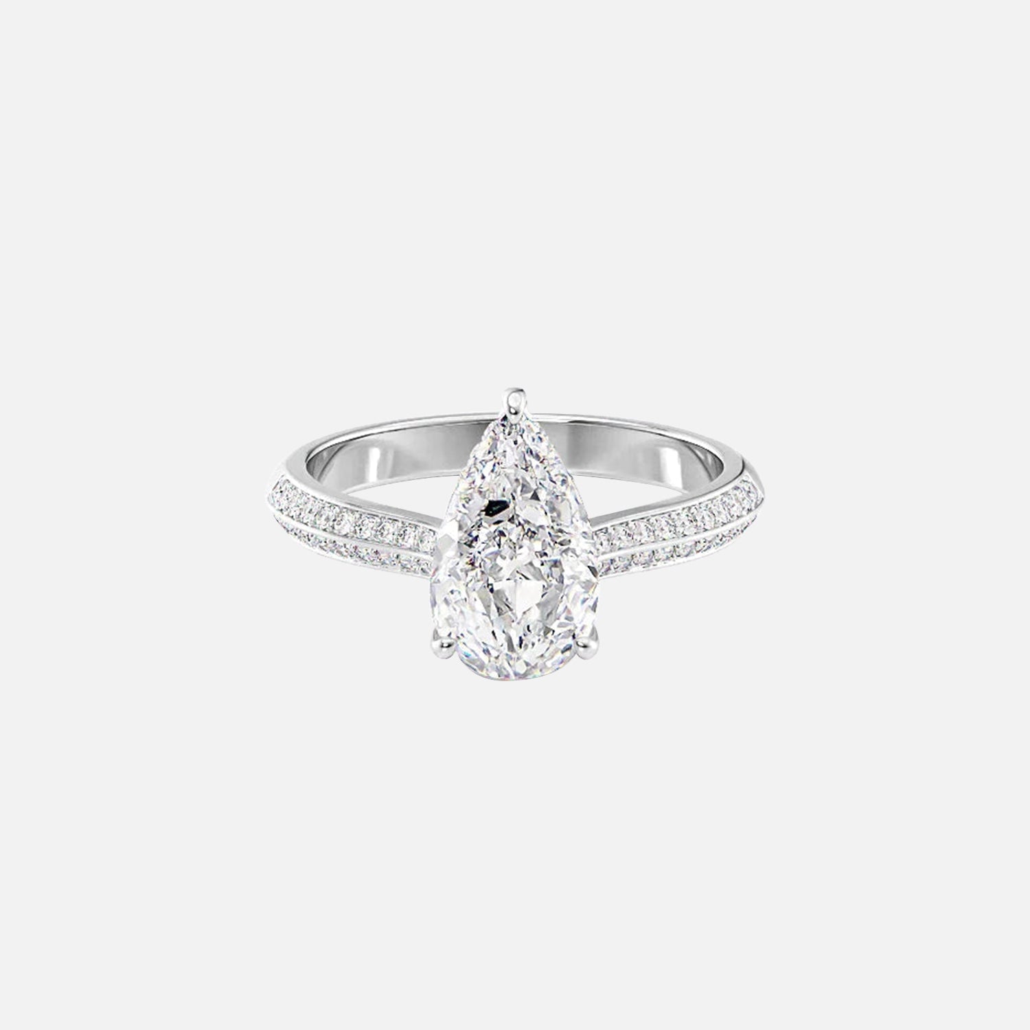  The Kayla Pear Lab Diamond Ring 14k White Gold 001
