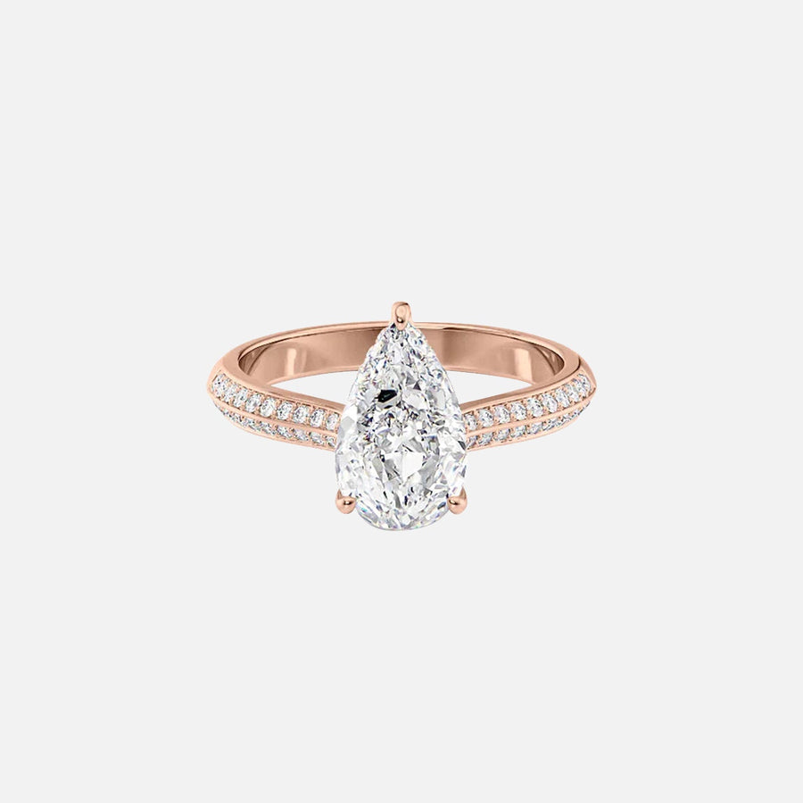  The Kayla Pear Lab Diamond Ring 18k Rose Gold 001