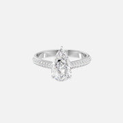  The Kayla Pear Lab Diamond Ring 18k White Gold 001