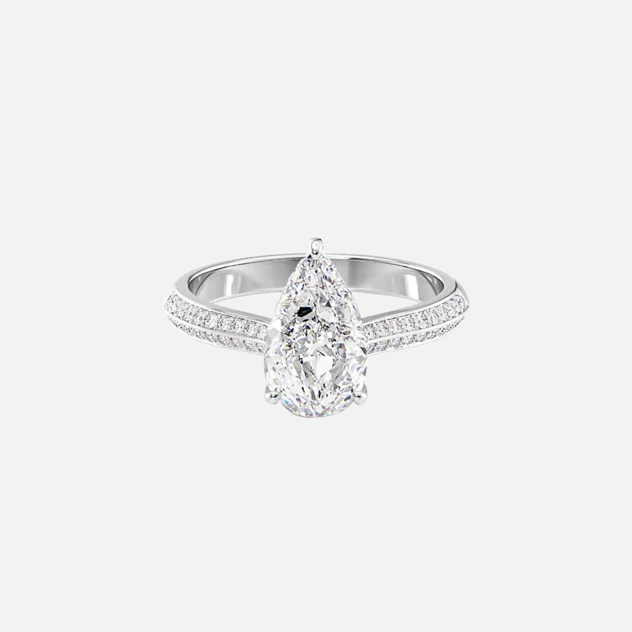  The Kayla Pear Lab Diamond Ring 18k White Gold 001