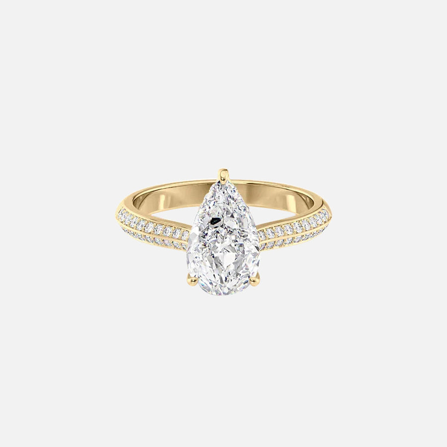  The Kayla Pear Lab Diamond Ring 18k Yellow Gold 001