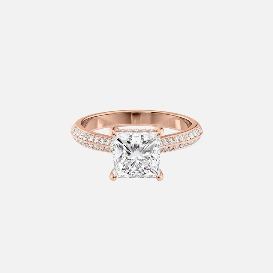  The Kayla Princess Lab Diamond Ring 14k Rose Gold 001