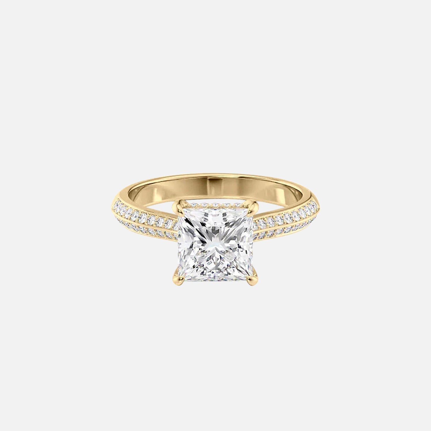 The Kayla Princess Lab Diamond Ring 14k Yellow Gold 001
