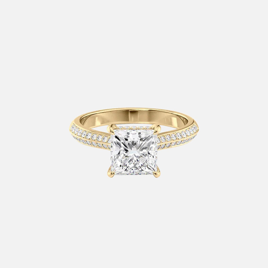  The Kayla Princess Lab Diamond Ring 18k Yellow Gold 001