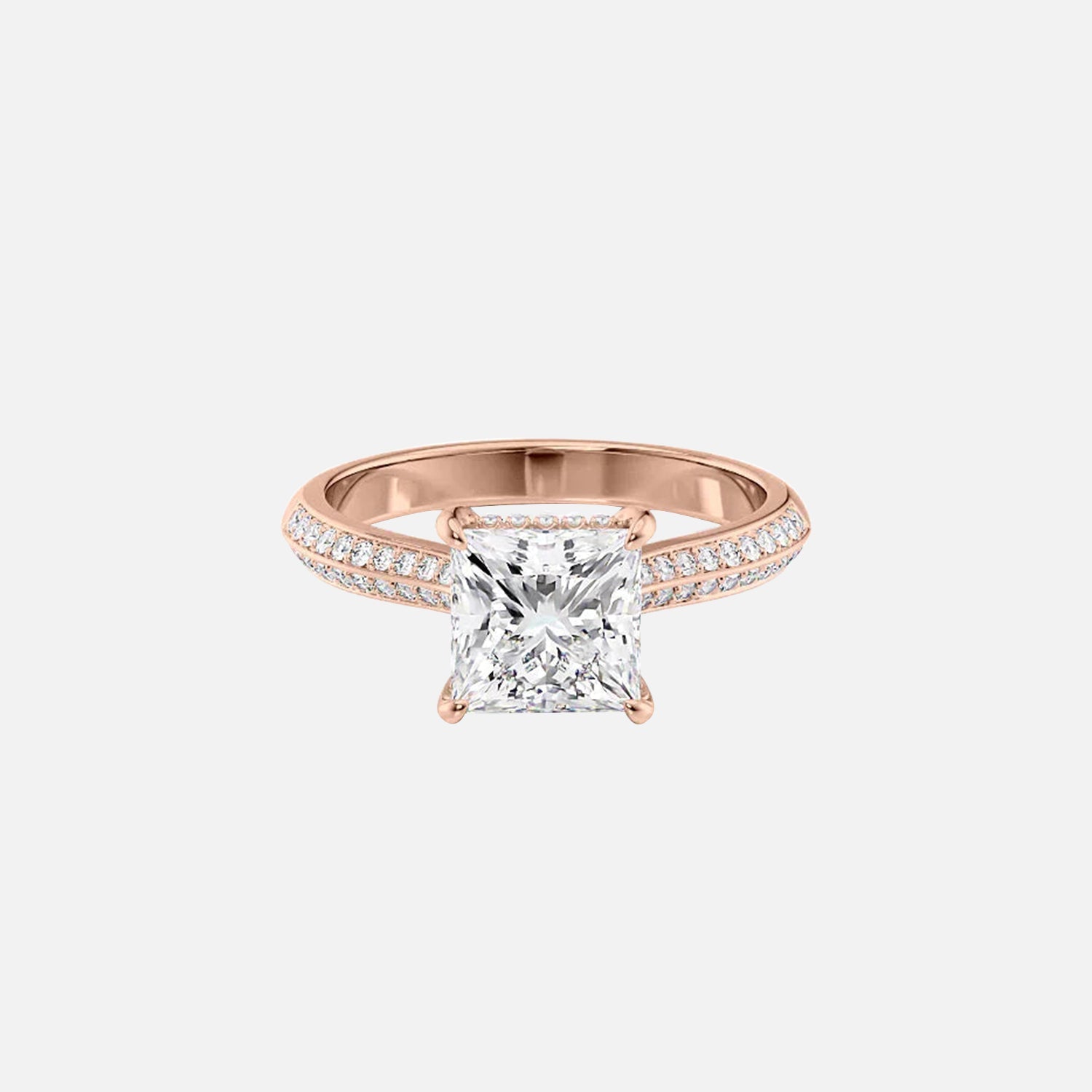  The Kayla Princess Moissanite Ring 14k Rose Gold 001
